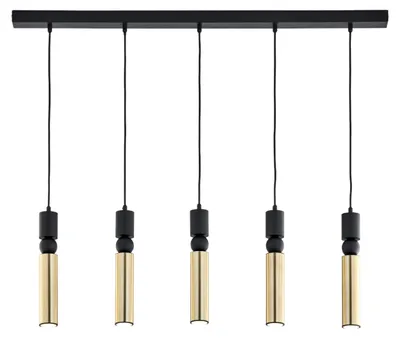 Immagine prodotto di Lampada a sospensione ALAS oro-nera 5xGU10x10W in metallo, dimensioni: 120x100x5 cm, IP20, Jupiter