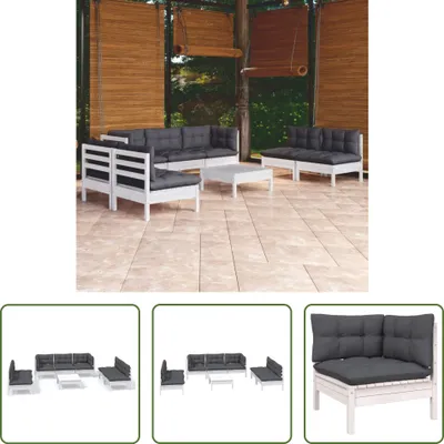 Produktbild von The Living Store 8-tlg. Garten-Lounge-Set mit Kissen Kiefer Massivholz