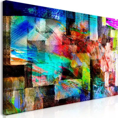 Produktbild von Wandbild Mega XXXL Abstrakt 250x125 cm Einteiliger XXL-Format Kunstdruck zur Selbstmontage Leinwandbilder moderne Bilder DIY Wanddekoration Wohnung Deko Labyrinth geometrisch a-A-0598-ak-e