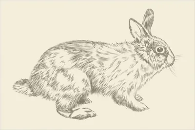 Produktbild von Wallario Poster - Hase als illustrierte Bleistiftzeichnung, Kunstdruck Größe: 61 x 91,50 cm