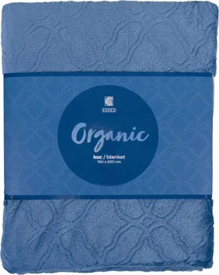 Image de Couverture, élégante couverture ornée de motifs Organic 150 x 200 cm, turquoise