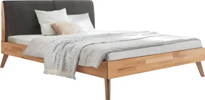 Produktbild von HASENA Bett Simone 20 Kernbuche Polsterkopfteil smoke 140x200