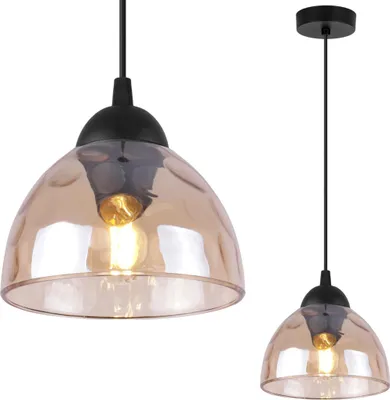 Immagine prodotto di Lampada a sospensione Venice a 1 luce con paralume in vetro ambrato E27