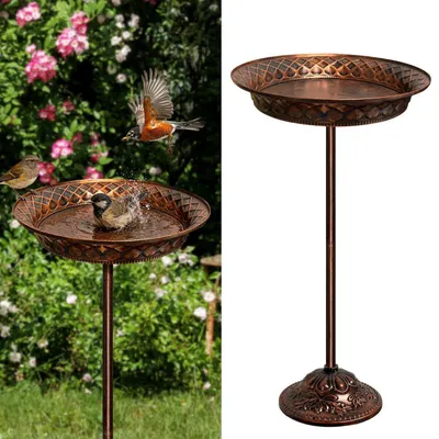 Immagine prodotto di Abbeveratoio per uccelli, in metallo, dimensioni 70x27 cm, resistente al gelo, ideale per giardino e balcone