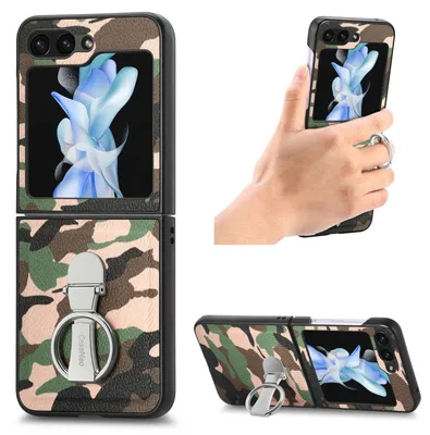Obrázek produktu pro Pro Samsung Galaxy Z Flip5 5G Kamuflážní ochranné pouzdro s držákem na prsten Pouzdro Kryt