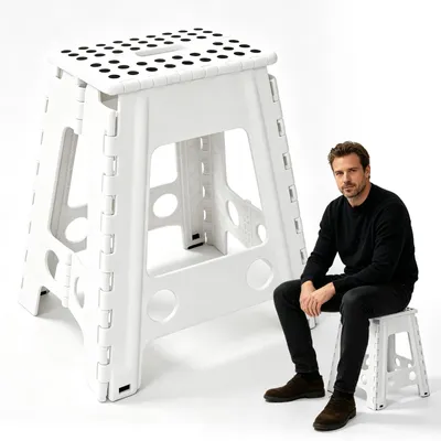Produktbild von Faltbarer 45 cm Tritthocker - Leicht und Platzsparend für Bad und Wohnzimmer