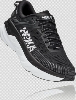 Produktbild von Hoka Damen Laufschuh BONDI 7 38491-36 2/3, 38491-37 1/3, 38491-38, 38491-38 2/3, 38491-39 1/3, 38491-40, 38491-40 2/3 HOK-1110519 black / white 37 1/3