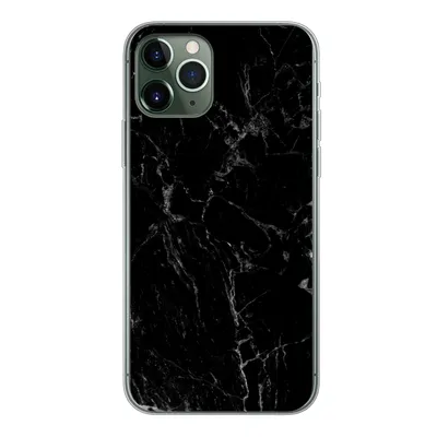 Produktbild von MuchoWow® Handyhülle Schutzhülle Hülle für iPhone 11 Pro Marmor - Schwarz - Naturstein Silikon Softcase Handy Hülle - Handy