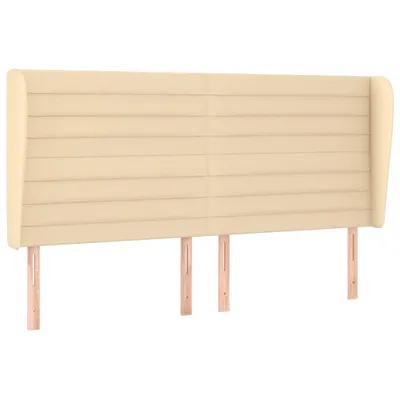 Obrázek produktu pro vidaXL Čelo postele s ušima krémové 203x23x118/128 cm Látka