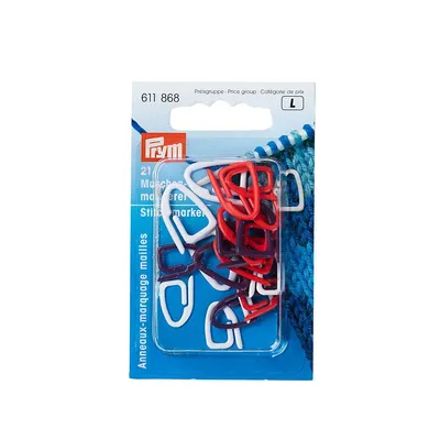 Produktbild von Prym 611868, Maschenmarkierer, Schwarz, Rot, Weiß, Kunststoff, 15 mm, 22 mm, 21 Stück(e)