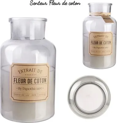 Image de Bougie Parfumée Fleur Coton Apothicaire H25.5cm M2 - Home Deco Factory