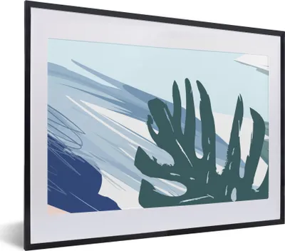 Produktbild von MuchoWow® Gerahmtes Poster Sommer - Laub - Blau 40x30 cm - Poster mit Schwarzem Bilderrahmen Wandposter Rahmen Foto Bilder - Bilderrahmen - Poster im Rahmen