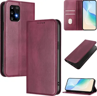 Produktbild von Handyhülle für Samsung Galaxy S10 Lite, Vintage Leder RFID Schutz Kartenfach Standfunktion Magnetische Klapphülle Rot