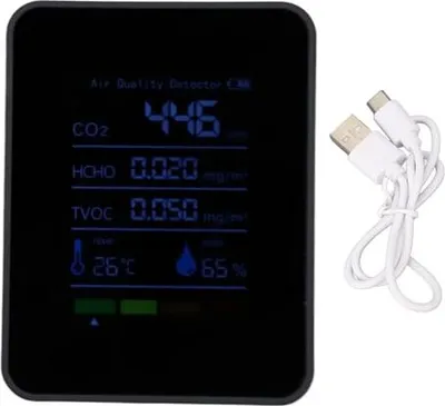 Produktbild von 5 in 1 CO2 -Detektor HCHO TVOC -Temperaturfeuchtigkeitsmessgerät Luftqualitätsmonitor digitaler Kohlendioxid -Testeranalysator