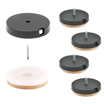 Produktbild von WAGNER QuickClick® Filzgleiter SYNO - zum Schrauben, je 4x Basis & Schraube & Einsatz Ø 40 mm, DE Ware - 16782600