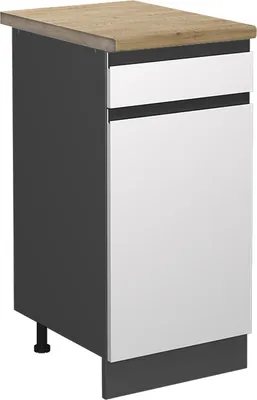Zdjęcie produktu dla Szafka dolna do kuchni Vicco R-Line Biały 40 cm  J-Shape, BP Dąb, Model 46002