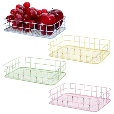 Image de 4 paniers de rangement en métal – Organiseurs pour le bureau et la maison
