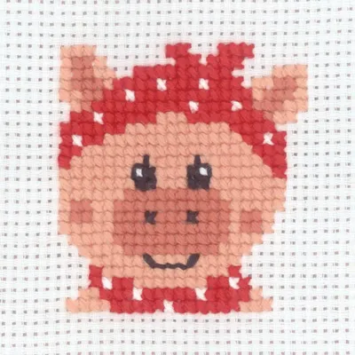 Produktbild von Permin Kreuzstich Stickpackung "Schwein", Zählmuster, 8x8cm