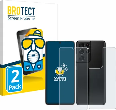 Produktbild von 2x BROTECT Schutzfolie für Samsung Galaxy S21 Ultra 5G (Display+Rückseite) Displayschutz Displayschutzfolie Folie Matt Entspiegelungsfolie