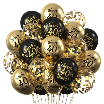 Produktbild von Omgoods – 30 Stück Latexballons zur Dekoration für einen 40. Geburtstag