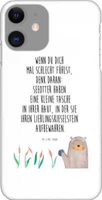 Produktbild von Mr. & Mrs. Panda Iphone 11 Handyhülle Otter Stein - Weiß - Geschenk, Seeotter See, Cover, Fun Facts, Hülle, Pflanzen, Smartphone, Handy Case