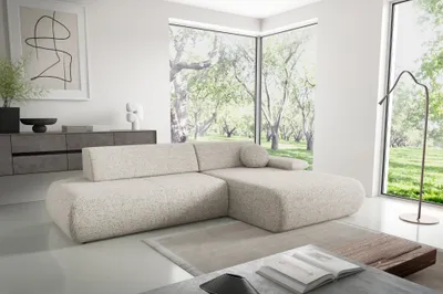 Produktbild von Masseno Ecksofa DELTA R-S mit Schlaffunktion L-Form, Sofa mit Bettkasten, Wohnzimmersofa, Couch, Soffa, Bettsofa, Couchgarnitur- Beige, PUENTE 06