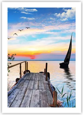 Produktbild von Poster - Poster ohne Rahmen - Brücke See - 50x70 cm - Wand Bild - Wanddeko - Wandbilder - Kunstposter - Wandposter - Bilder - Kunstdruck - Wanddekoration - Wandbild - P2XPA50x70-4115