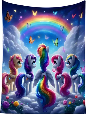 Immagine prodotto di Coperta calda in micropush 150x200 cm - Unicorni e arcobaleno