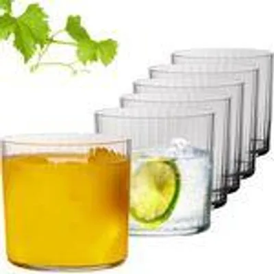 Produktbild von IMPERIAL geriffelte Trinkgläser 350ml - Wassergläser 6er Set aus Crystalline Glas Serie "London" Spülmaschinenfest