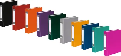 Produktbild von 10x Ringbuch mit Rückenschild / DIN A5 / 2-Ring / 10 Farben