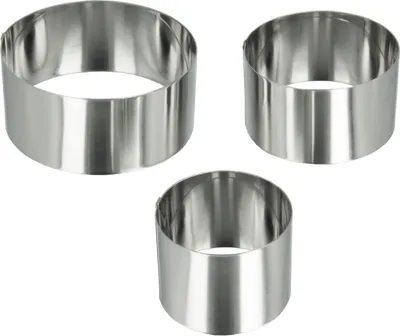 Image de Metaltex 204-536010 Anneaux de cuisson tout usage, ronds, Inox Ø 6/8/10x4,5 cm, argent, 3 pièces (1 set)