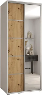 Produktbild von MEBLE KRYSPOL Davos 5 Schrank, zwei Türen - 235,2x120x60 cm - Weiß Artisan Silber