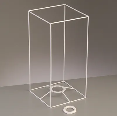 Produktbild von Lampenschirm-Gestell Quadrat - für E14 + E27 30 cm / 15x15 cm  weiß
