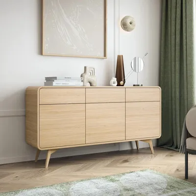 Produktbild von Sideboard Kommode ATEA 160 cm Vicenza Eiche Holzbeine Push-To-Open