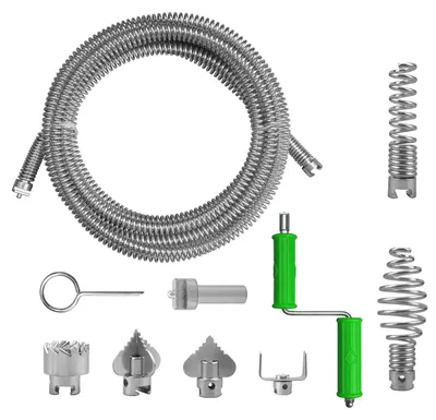 Produktbild von Solidchoice – 5 Meter Spiralförmiger Abflussreiniger mit 6 Aufsätzen