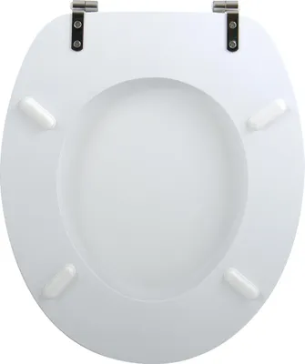 Produktbild von MSV WC Sitz Toilettendeckel MDF Holzkern „Nyala“ Scharniere aus Edelstahl - hochwertige und stabile Qualität - Hirsch Weiß