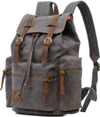 Produktbild von ANTCOOL Retro-Stil Herren- und Damen-Rucksack aus Segeltuch mit großem Fassungsvermögen, Laptop-Rucksack, Schüler, Schultasche