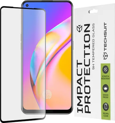 Produktbild von Techsuit Full Cover Impact Protection Displayschutzfolie für Oppo A74 4G/Find X5 Lite/Reno7 5G/Reno5 Z / Realme 9/9 Pro Plus - Schwarz
