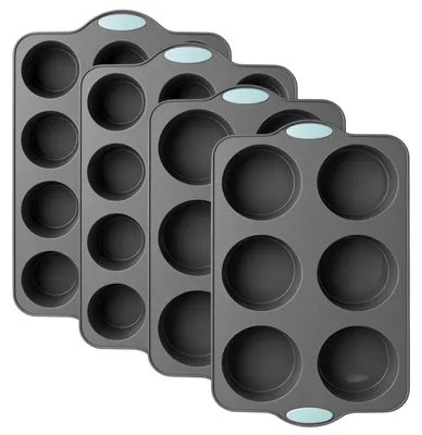 Muffinbackform-Set, 4 Stück, Silikon, 2x6 und 2x12 Mulden