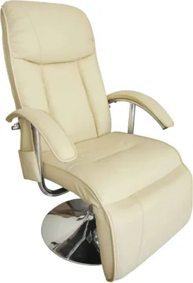 Image de Fauteuil de massage blanc crème similicuir