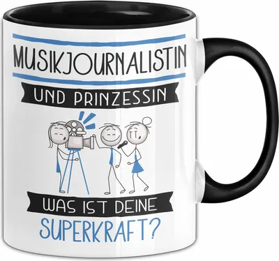 Produktbild von Musikjournalistin Und Prinzessin Tasse Geschenk Für Eine Musikjournalistin Geburtstag Was Ist Deine Superkraft (Schwarz)