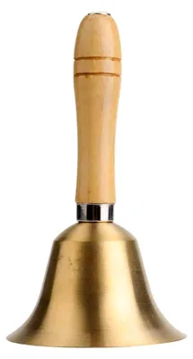 Produktbild von Bass-Handglocke mit Holzgriff für die Abendschule