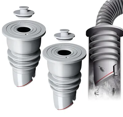 Waschmaschinen-Abflussdichtung 35-40 mm, 2 Stück mit Kappen