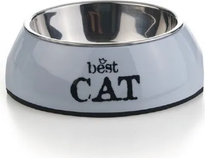 Produktbild von Beeztees Best Cat - Katzennapf - grau - 14,5x14,5x5 cm - 160 ml