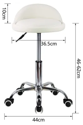 Immagine prodotto di Sedia a rotelle con schienale, regolabile in altezza, girevole, di colore bianco, adatta per l'ufficio