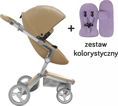 Produktbild von Mima Xari Starter-Set Latte mit Sitz, Babywanne, Verdeck, Korbabdeckungen, Sicherheitsbügel und Regenschutz