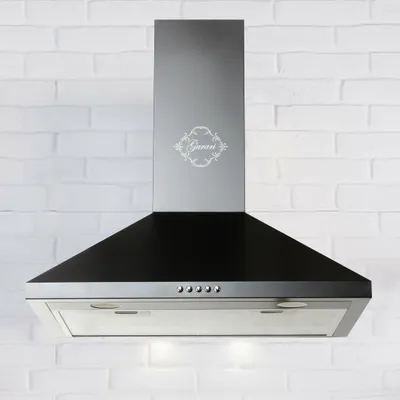 Produktbild von GURARI Wandhaube GCH 147 BL 5 inkl. Umluftset, Dunstabzugshaube 50cm 1000m³/h Wandhaube Schwarz lackiert,Abzugshaube mit Kohlefiltern