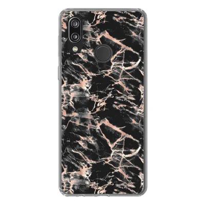 Produktbild von MuchoWow® Handyhülle Schutzhülle Hülle für Huawei P20 Lite (2020) Roségold - Marmor - Muster - Schwarz Silikon Softcase Handy Hülle - Kartenhalter