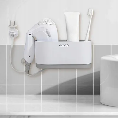 Zdjęcie produktu dla Uchwyt na Suszarkę do Włosów Ścienny Bez Wiercenia 19x9 cm