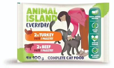 Immagine prodotto di Isola degli Animali Patè con manzo e tacchino - cibo umido per gatti - 4x100 g